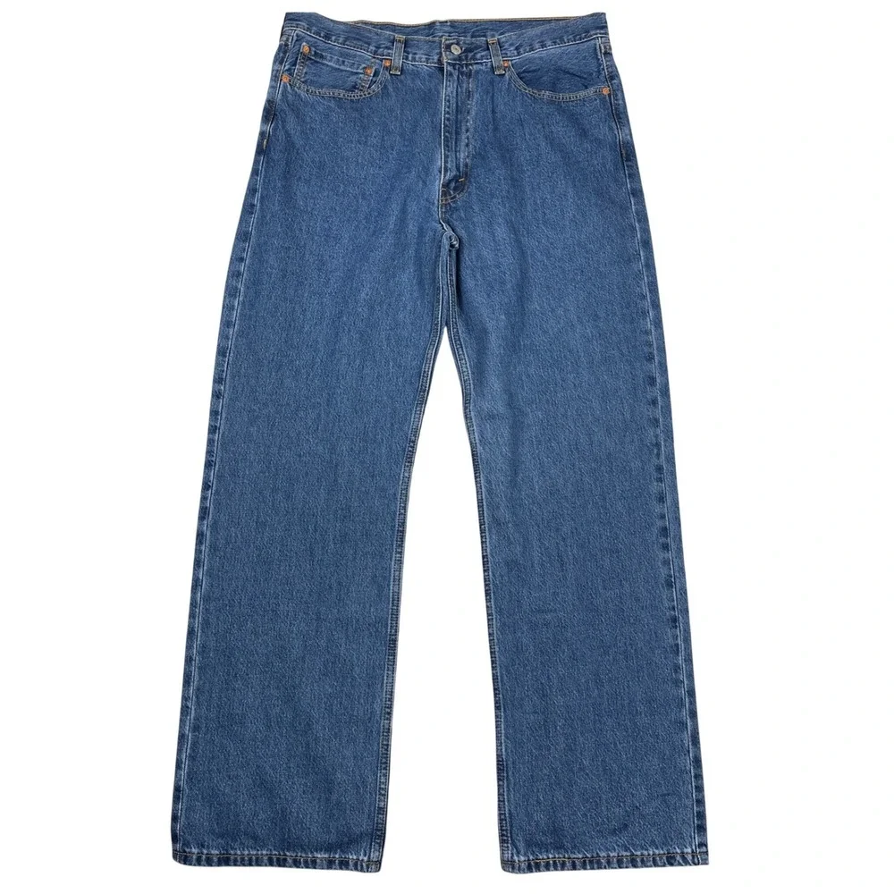Levis 565 Loose Straight Jeans Mens 36x34 Blue Medium Wash Denim Work Casual